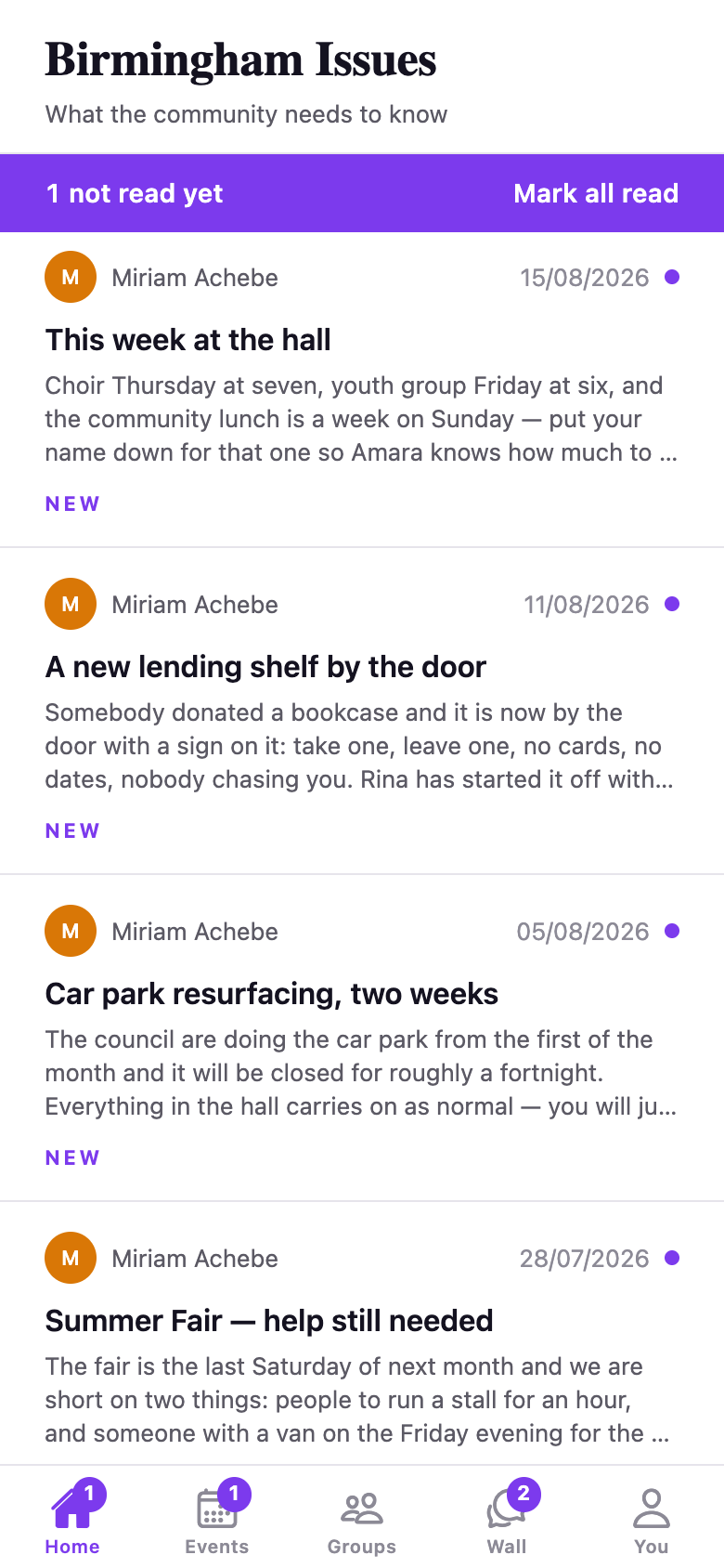 Community Hub template